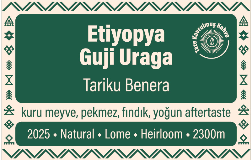etiyopya uraga cekirdek kahve urun etiketi