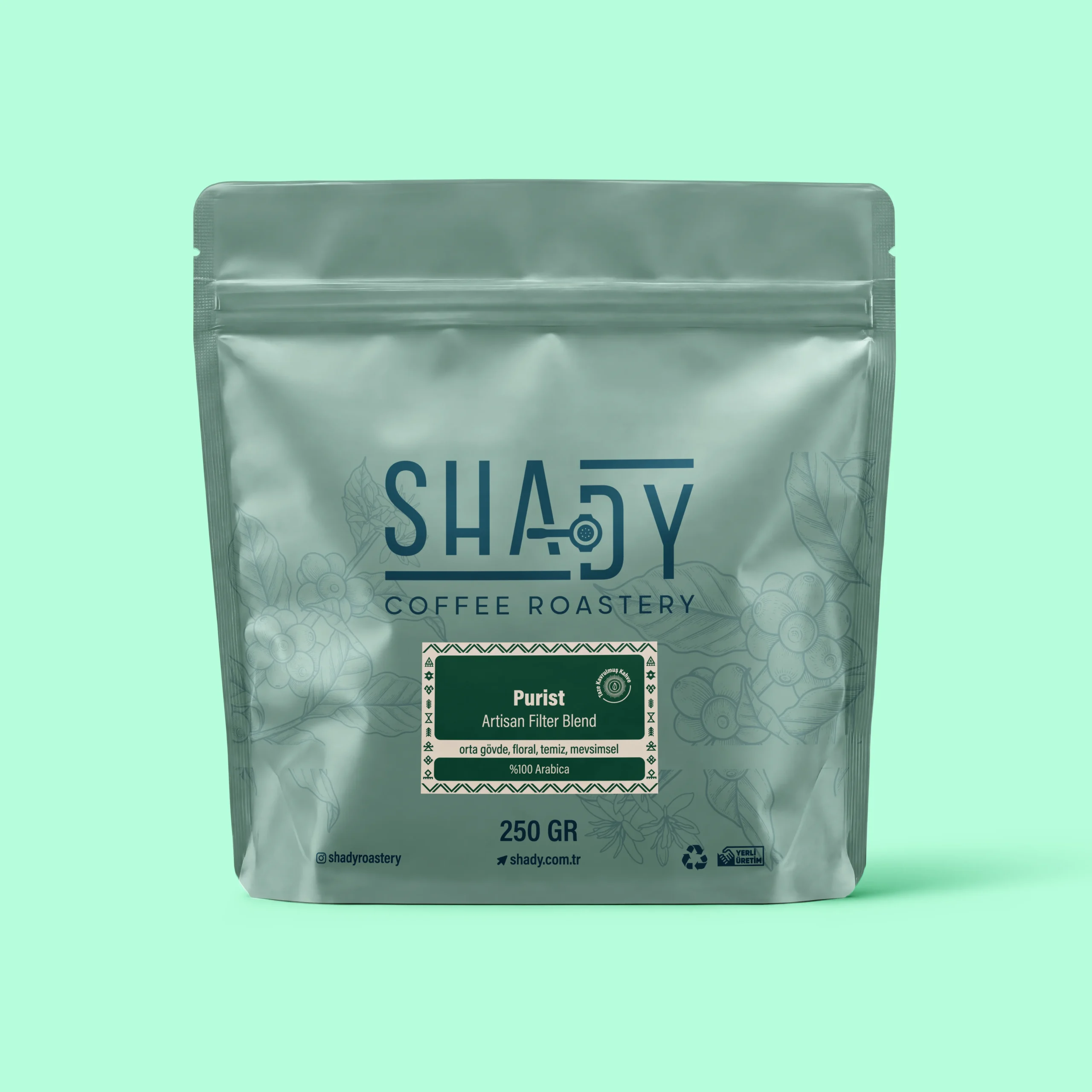 shady-purist-blend-kahve-urun-gorseli-yesil Shady Purist | Taze Kavrulmuş Çekirdek Kahve | Blend Series - Görsel 1